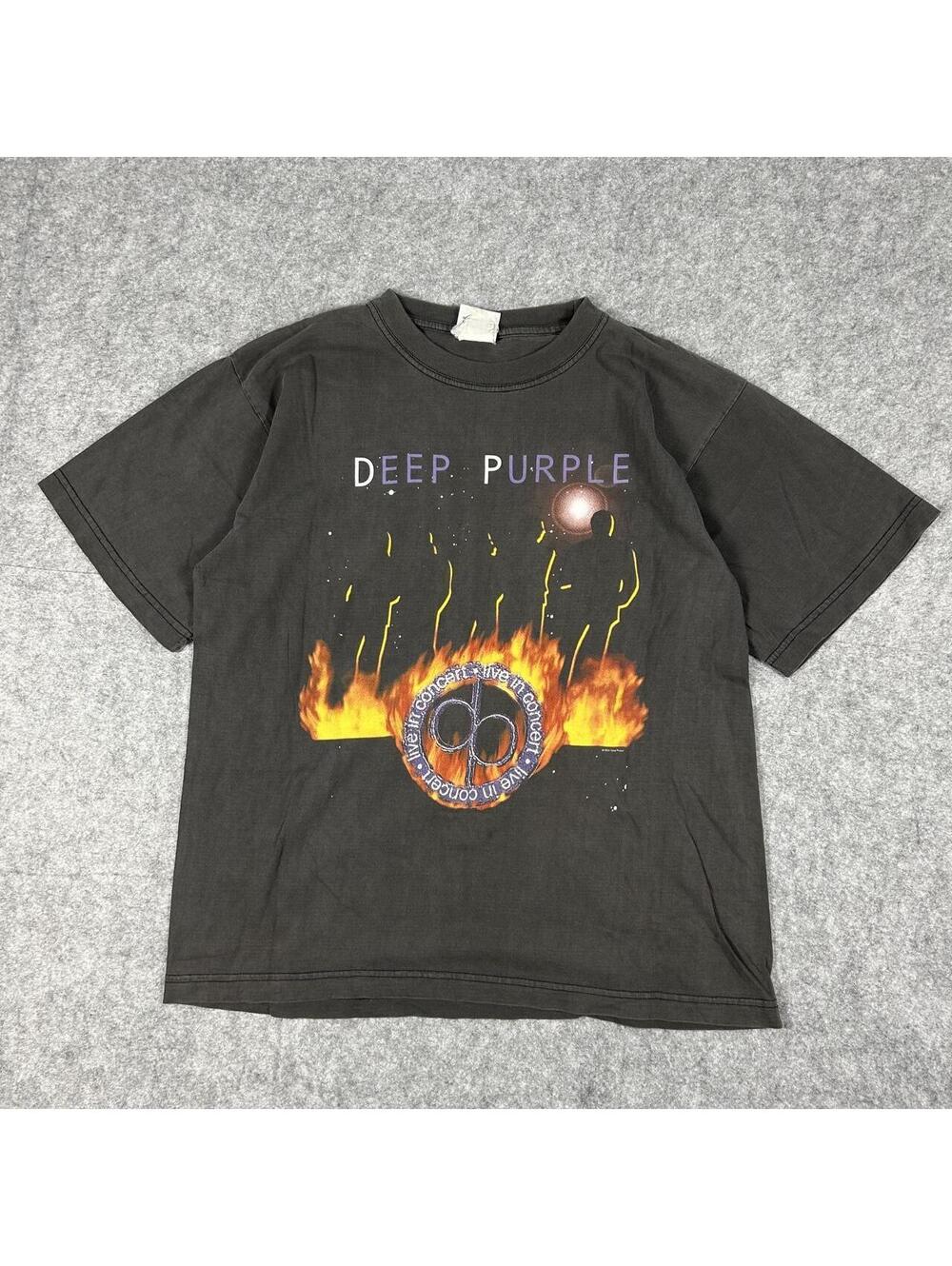Vintage 2001 Deep Purple Live In Concert Faded Band Tee Y2K T Shirt Size XL